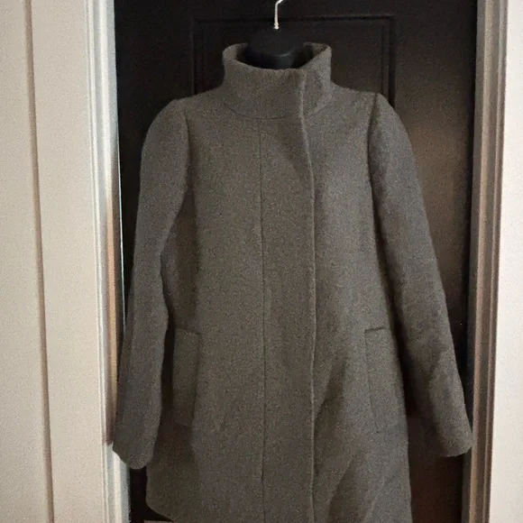 J. Crew Gray Wool Blend Stand-Collar Pea Coat - Picture 2 of 9